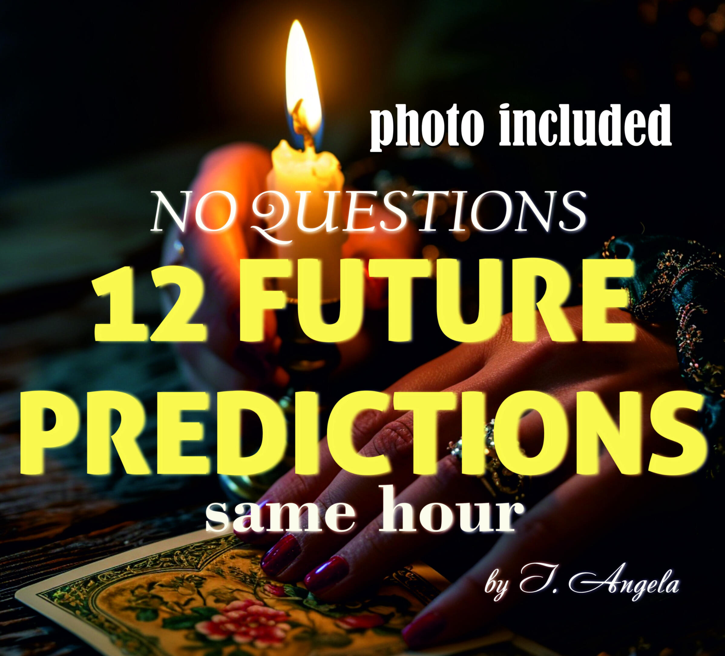 tarot cards with candles